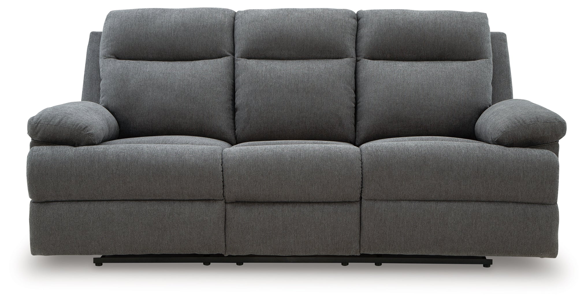 Side-Swipe Reclining Sofa with Drop Down Table