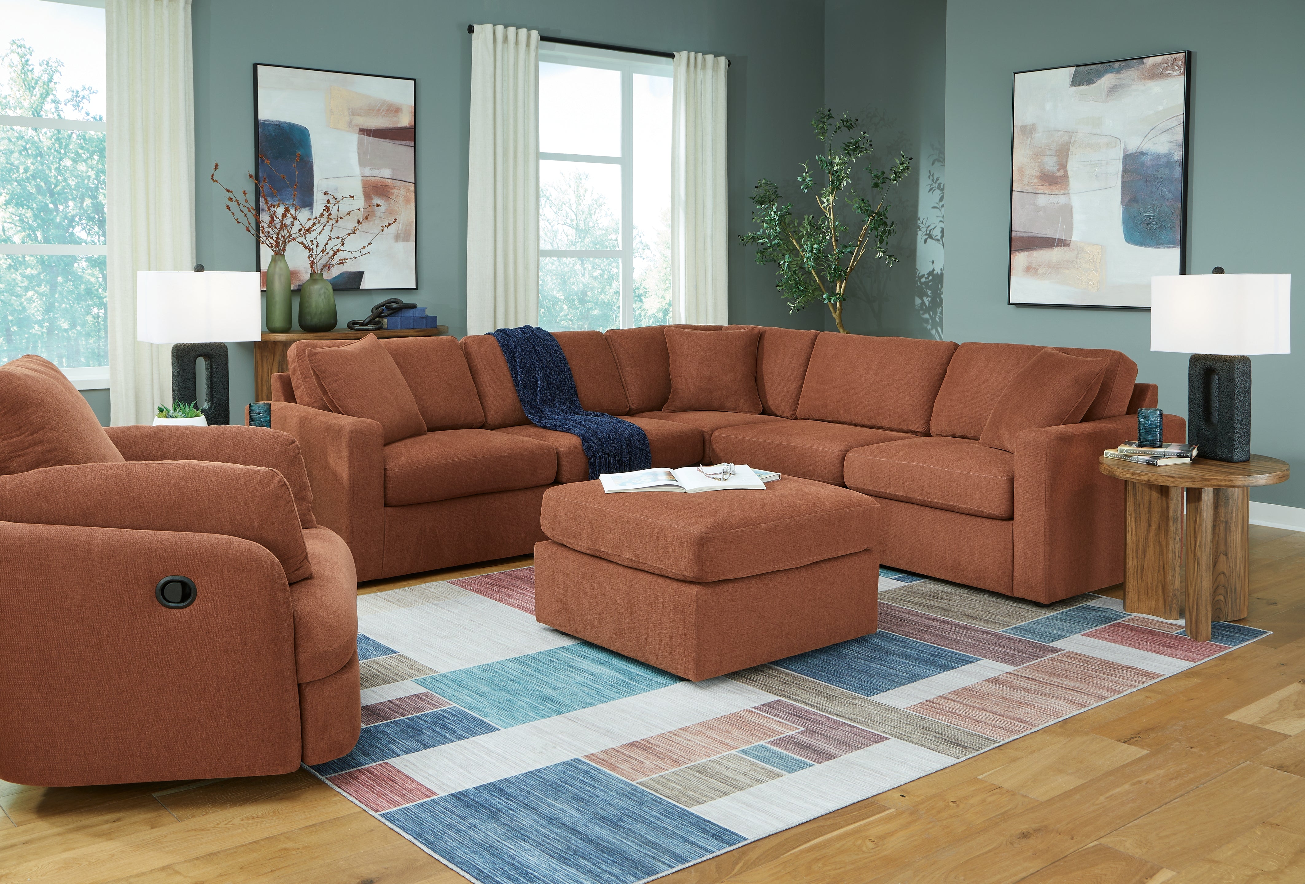 Modmax 5-Piece Sectional and Swivel Glider Recliner - MyWaynesHome #