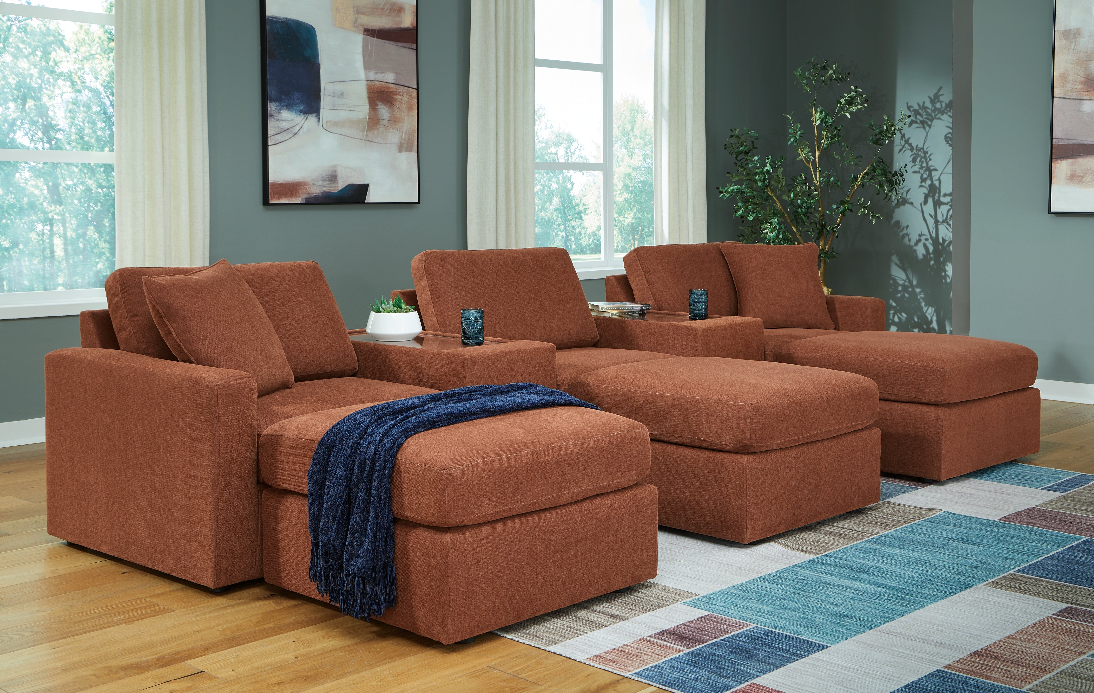 Modmax 5-Piece Sectional and 3 Ottomans - MyWaynesHome #