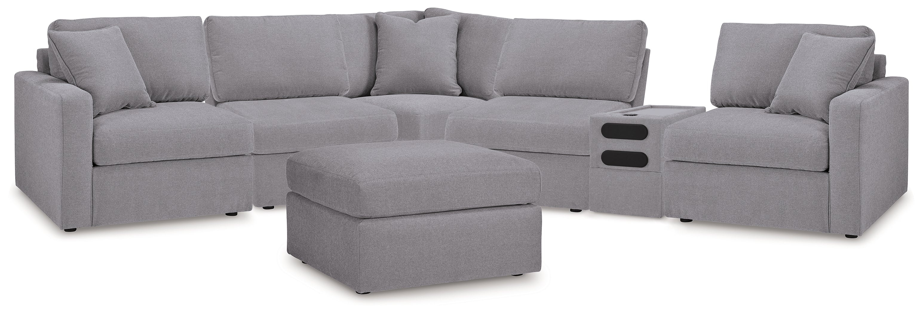 Modmax 6-Piece Sectional and Oversized Accent Ottoman