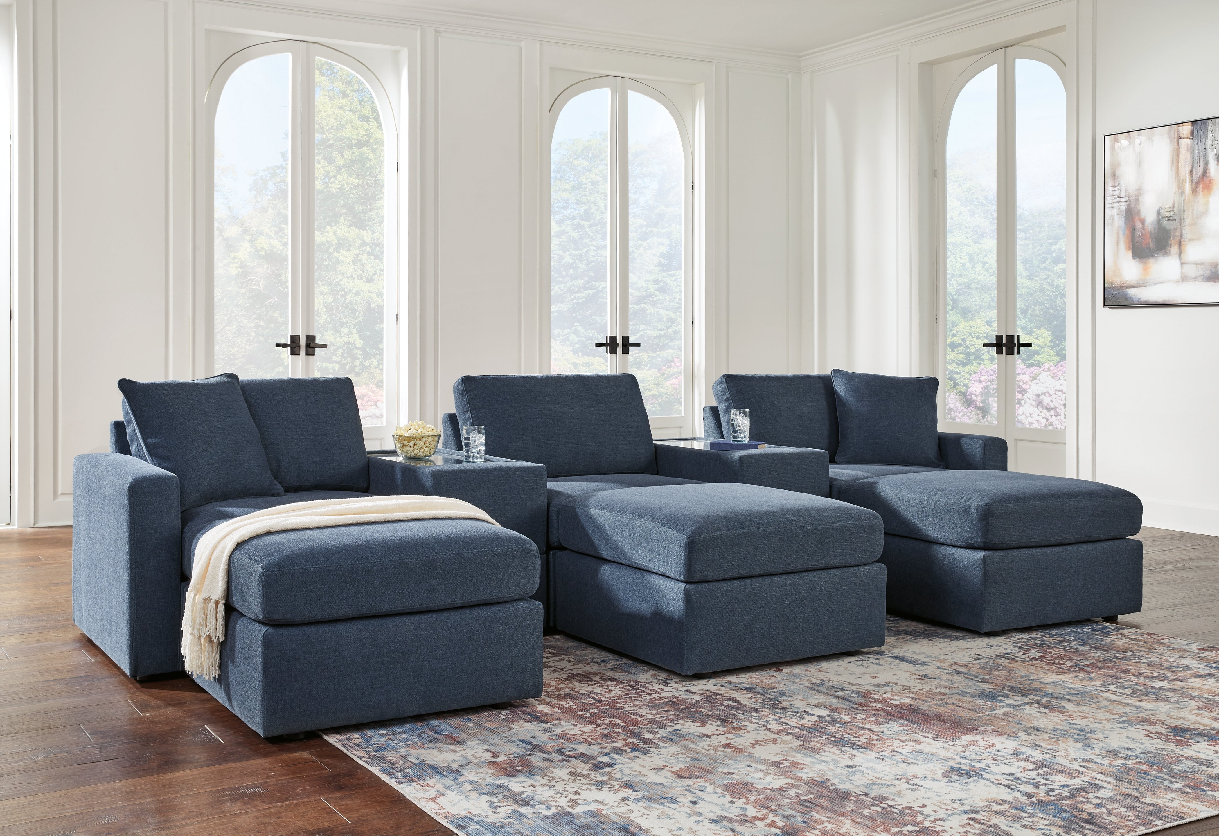 Modmax 5-Piece Sectional and 3 Ottomans - MyWaynesHome #