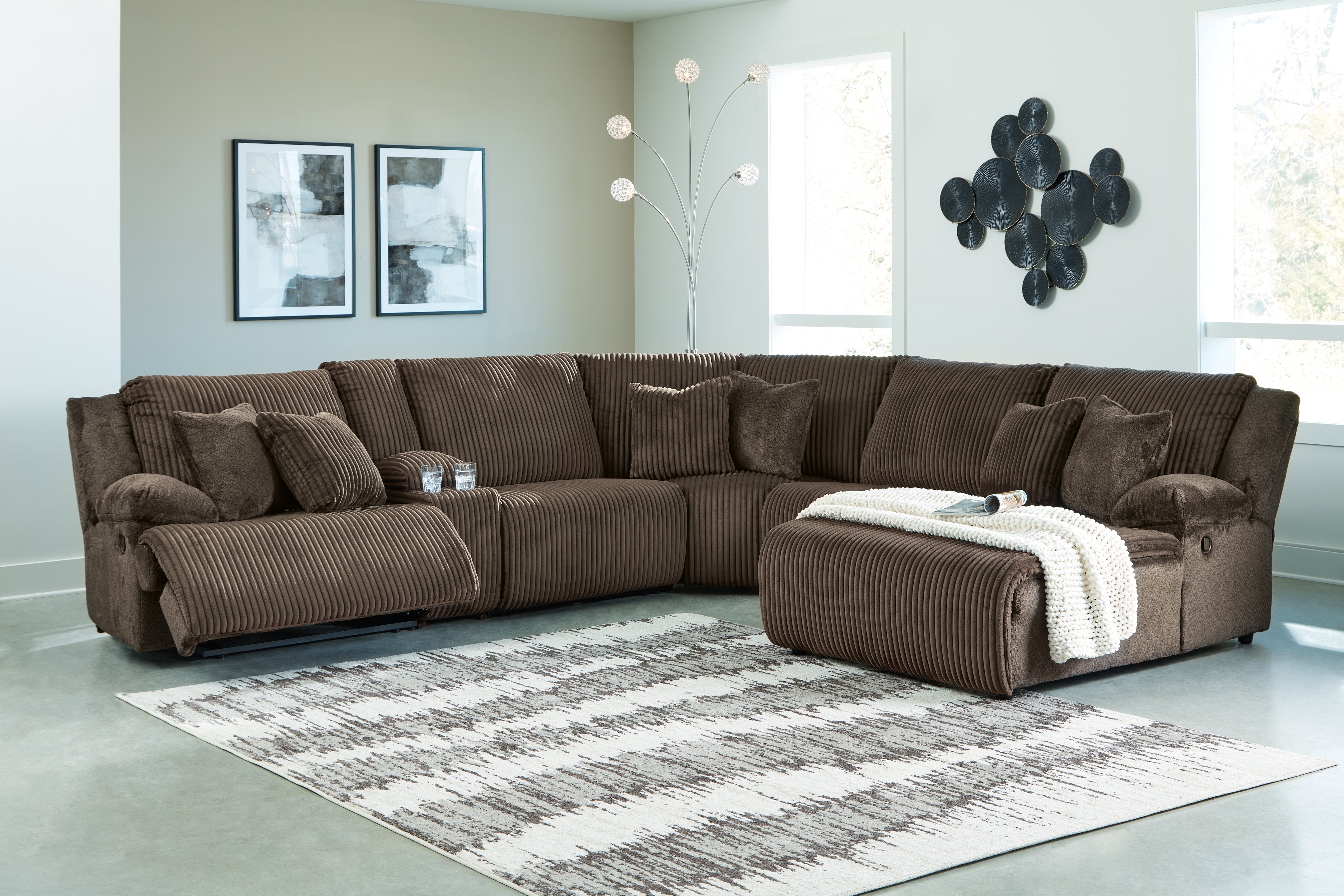 Top Tier 6-Piece Reclining Sectional with Chaise - MyWaynesHome #