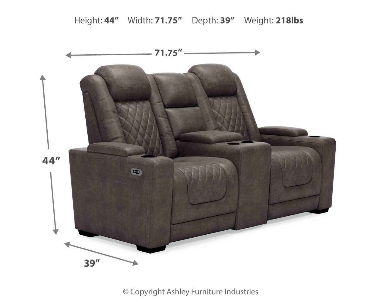 HyllMont Power Reclining Loveseat and Power Recliner
