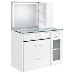 Flora 2-drawer Vanity Set With Led Mirror White High Gloss