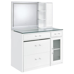 Flora 2-drawer Vanity Set With Led Mirror White High Gloss