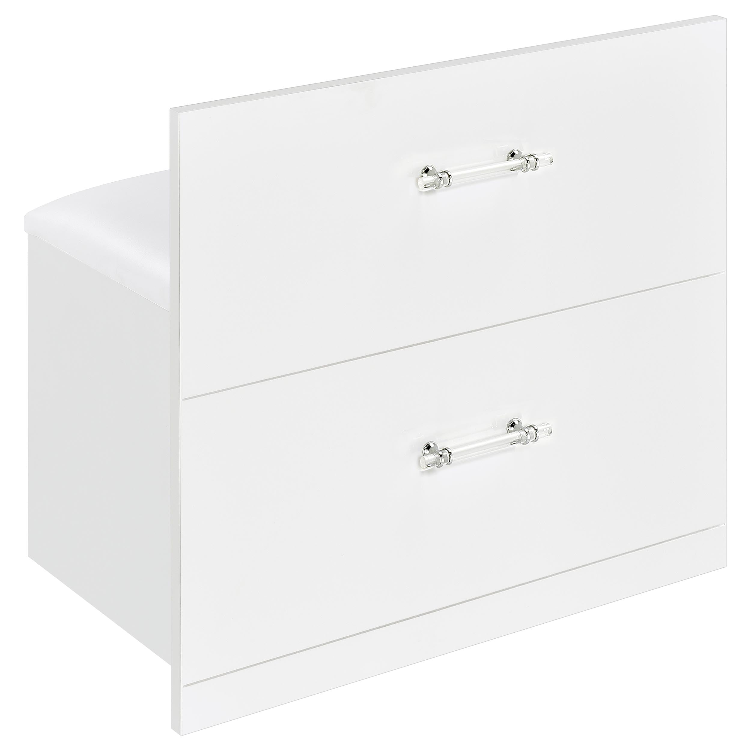 Flora 2-drawer Vanity Set With Led Mirror White High Gloss