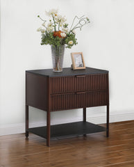 Zimmerlee 2-drawer Side Table With Shelf Rust Brown