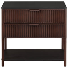 Zimmerlee 2-drawer Side Table With Shelf Rust Brown
