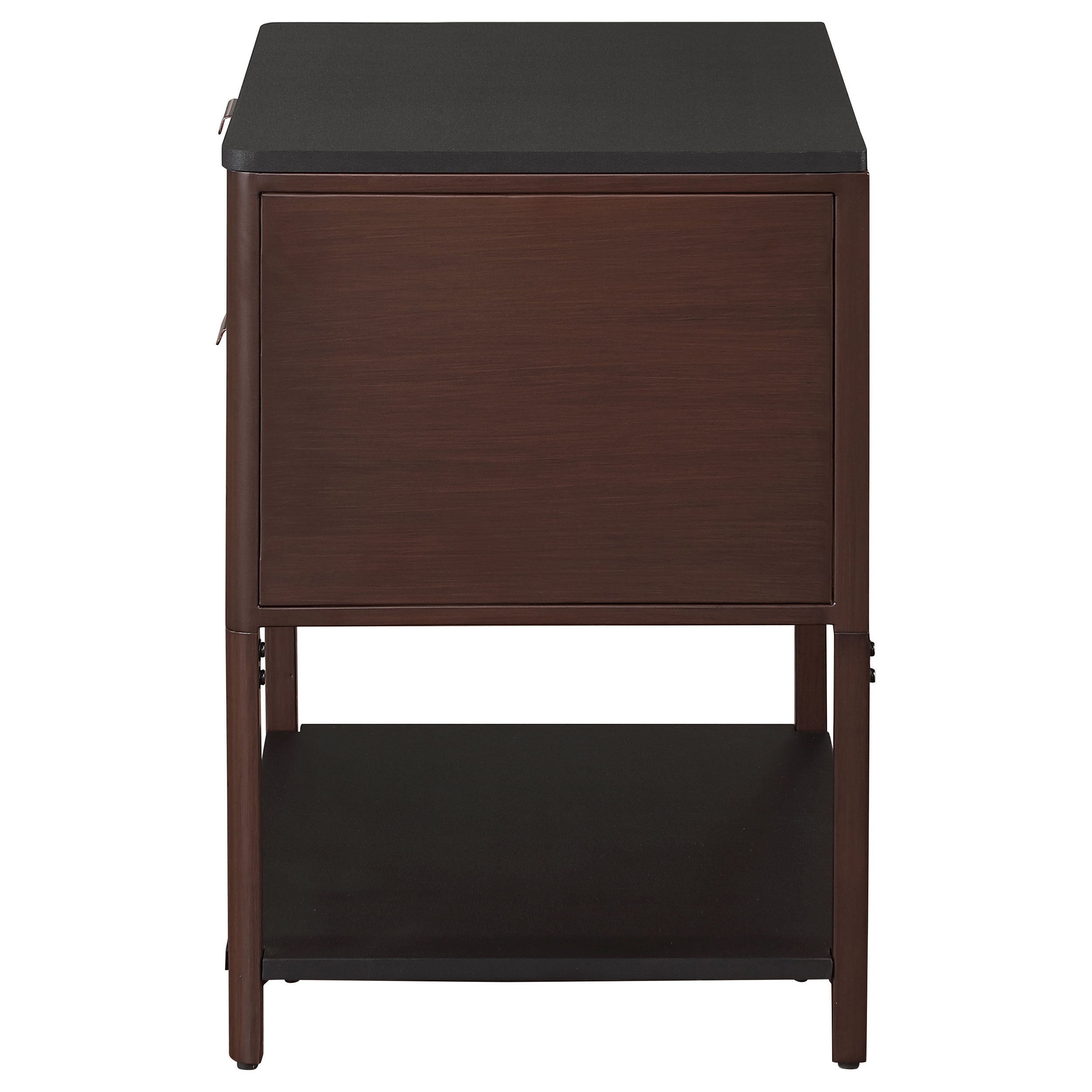 Zimmerlee 2-drawer Side Table With Shelf Rust Brown