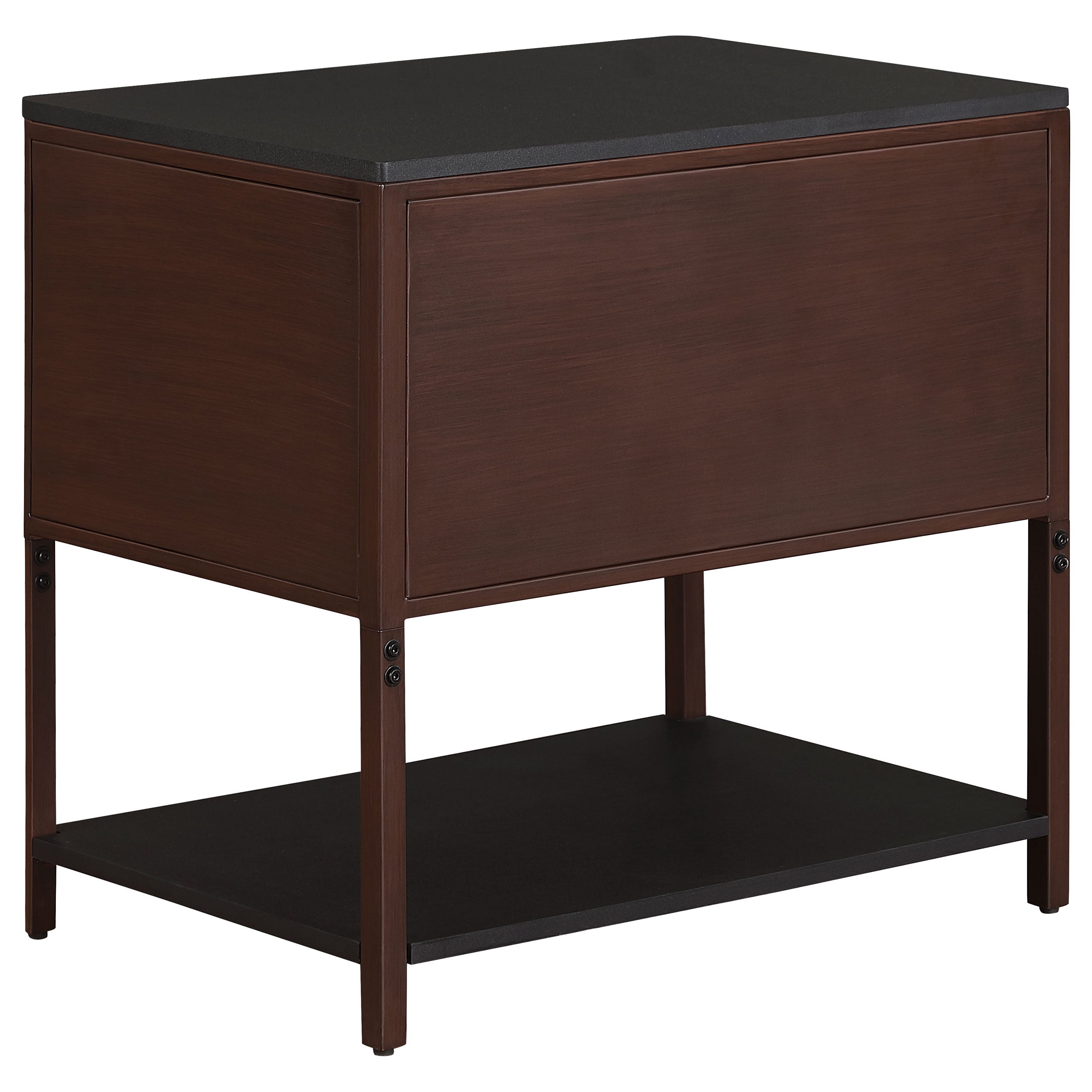 Zimmerlee 2-drawer Side Table With Shelf Rust Brown