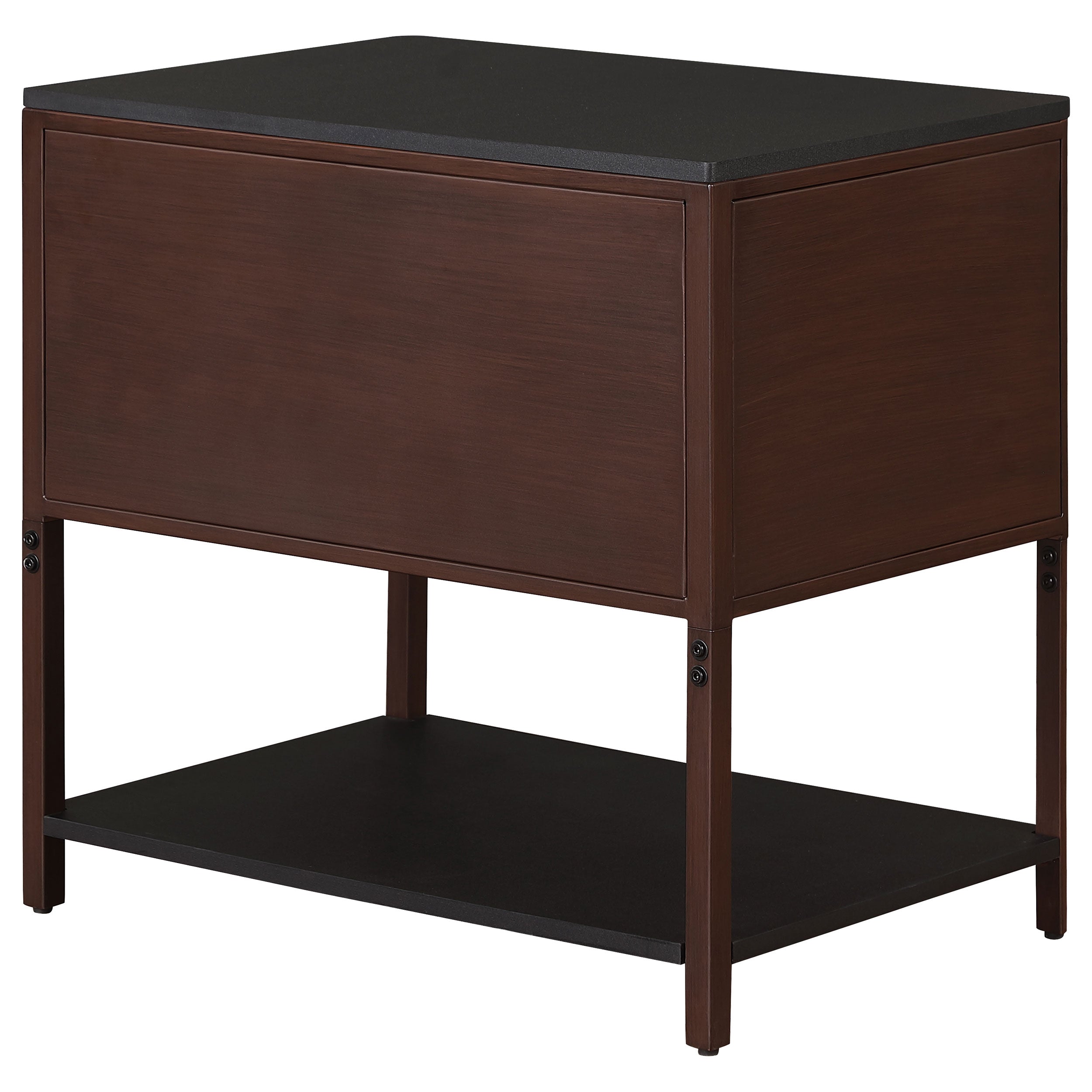 Zimmerlee 2-drawer Side Table With Shelf Rust Brown