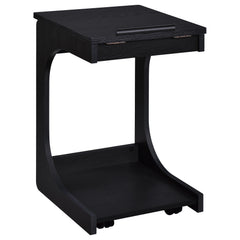 Ralston C-shaped Lift-top Sofa Side Table With Casters Black