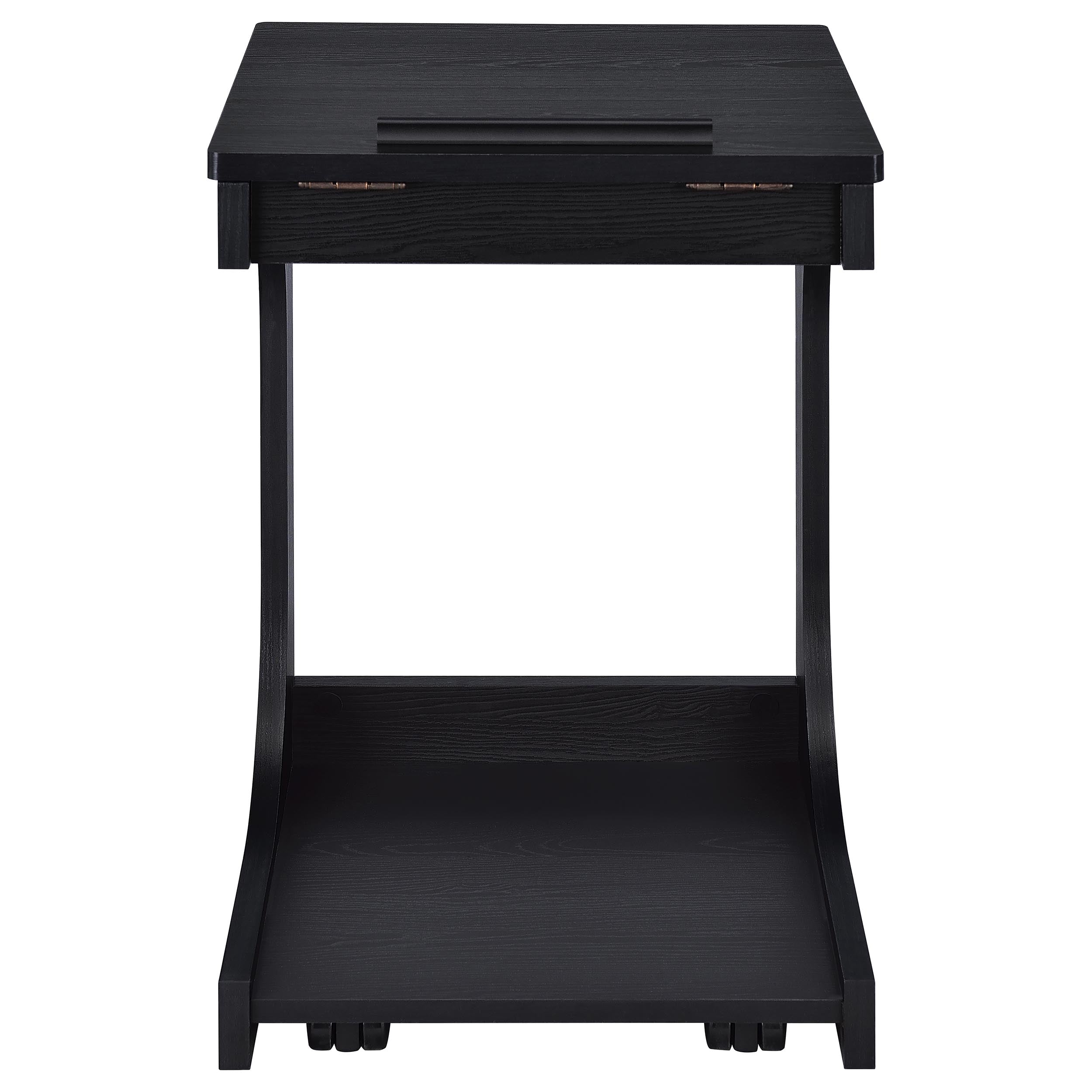 Ralston C-shaped Lift-top Sofa Side Table With Casters Black