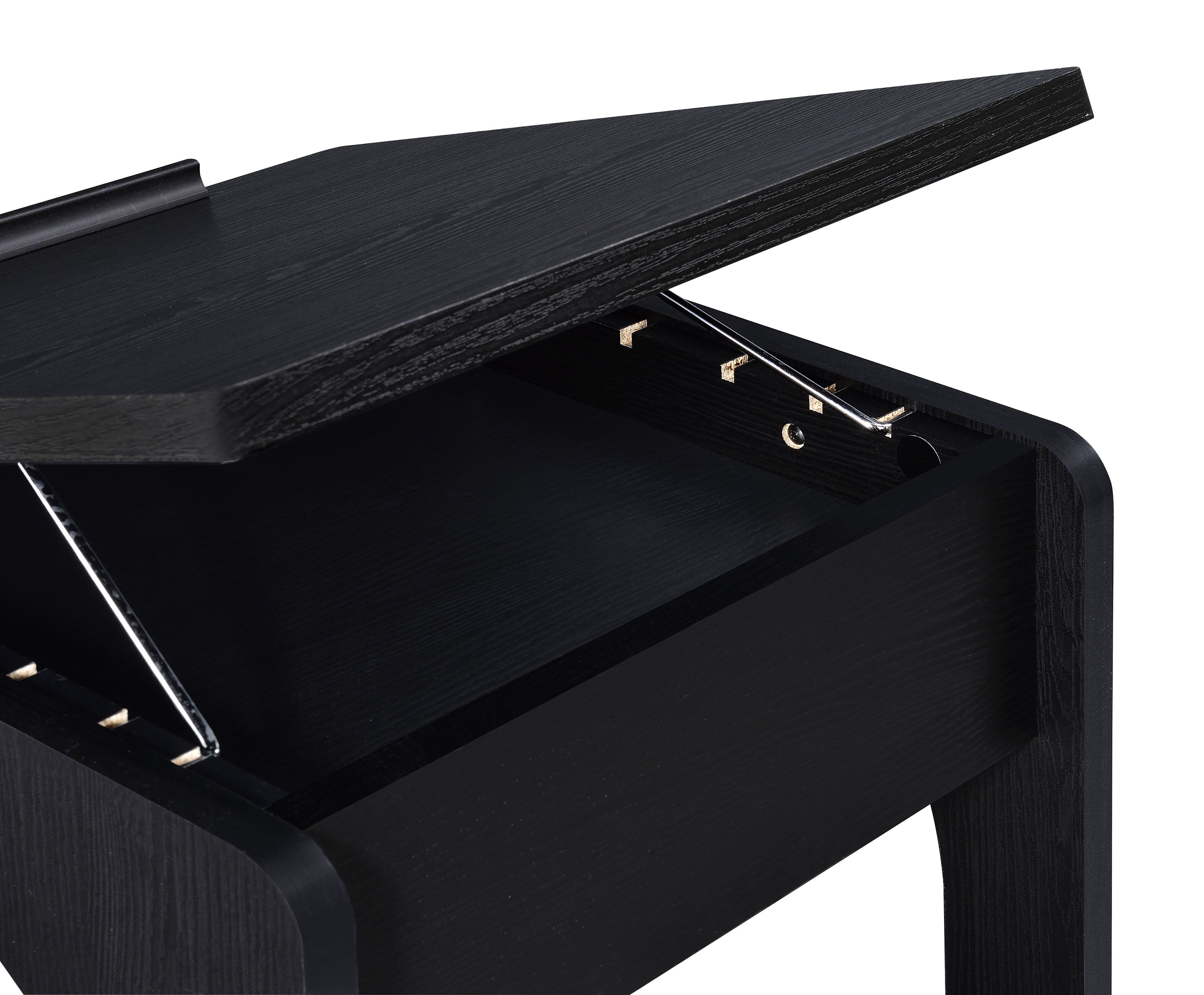 Ralston C-shaped Lift-top Sofa Side Table With Casters Black