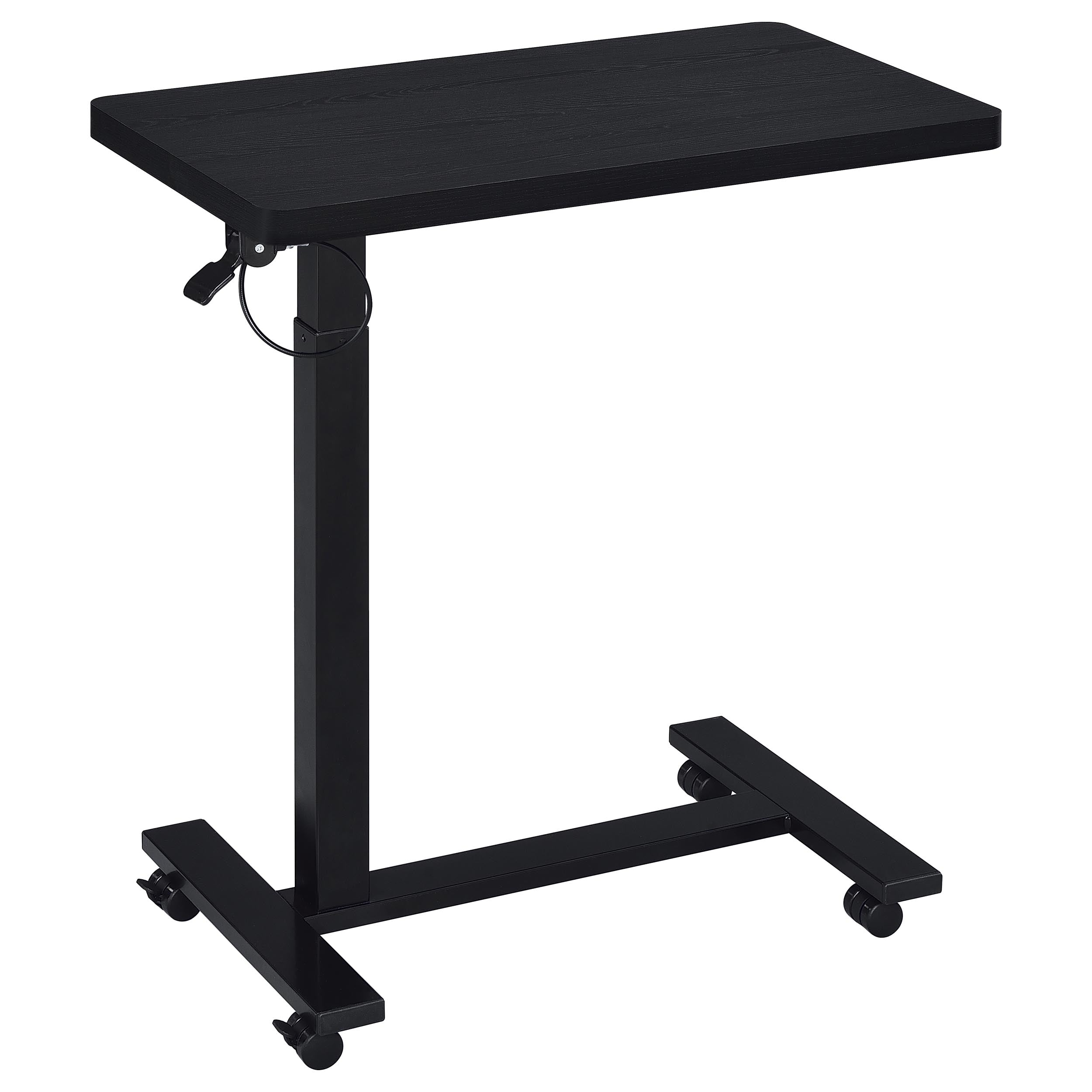 Westpark Pneumatic Adjustable C-shape Side Table With Casters Black