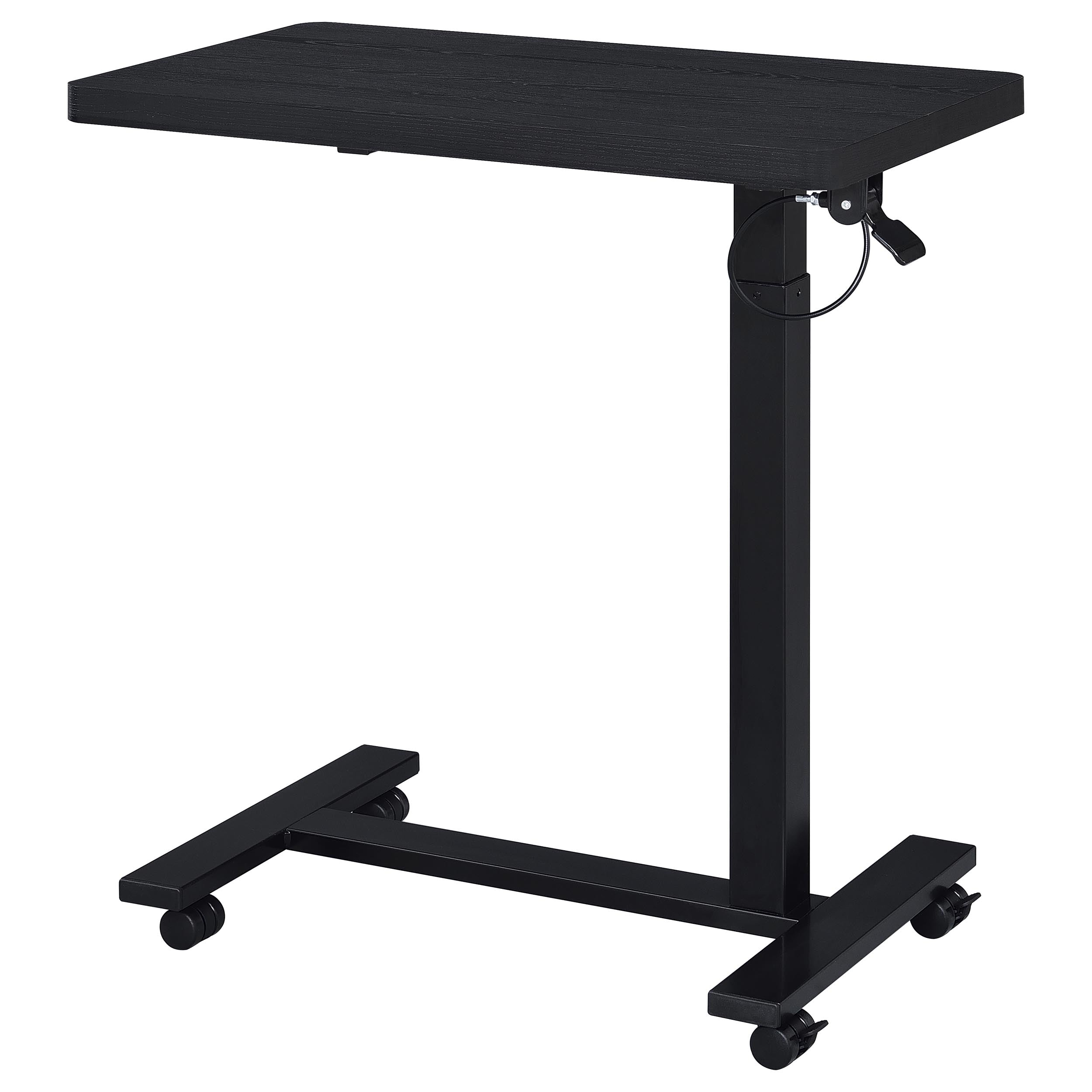 Westpark Pneumatic Adjustable C-shape Side Table With Casters Black