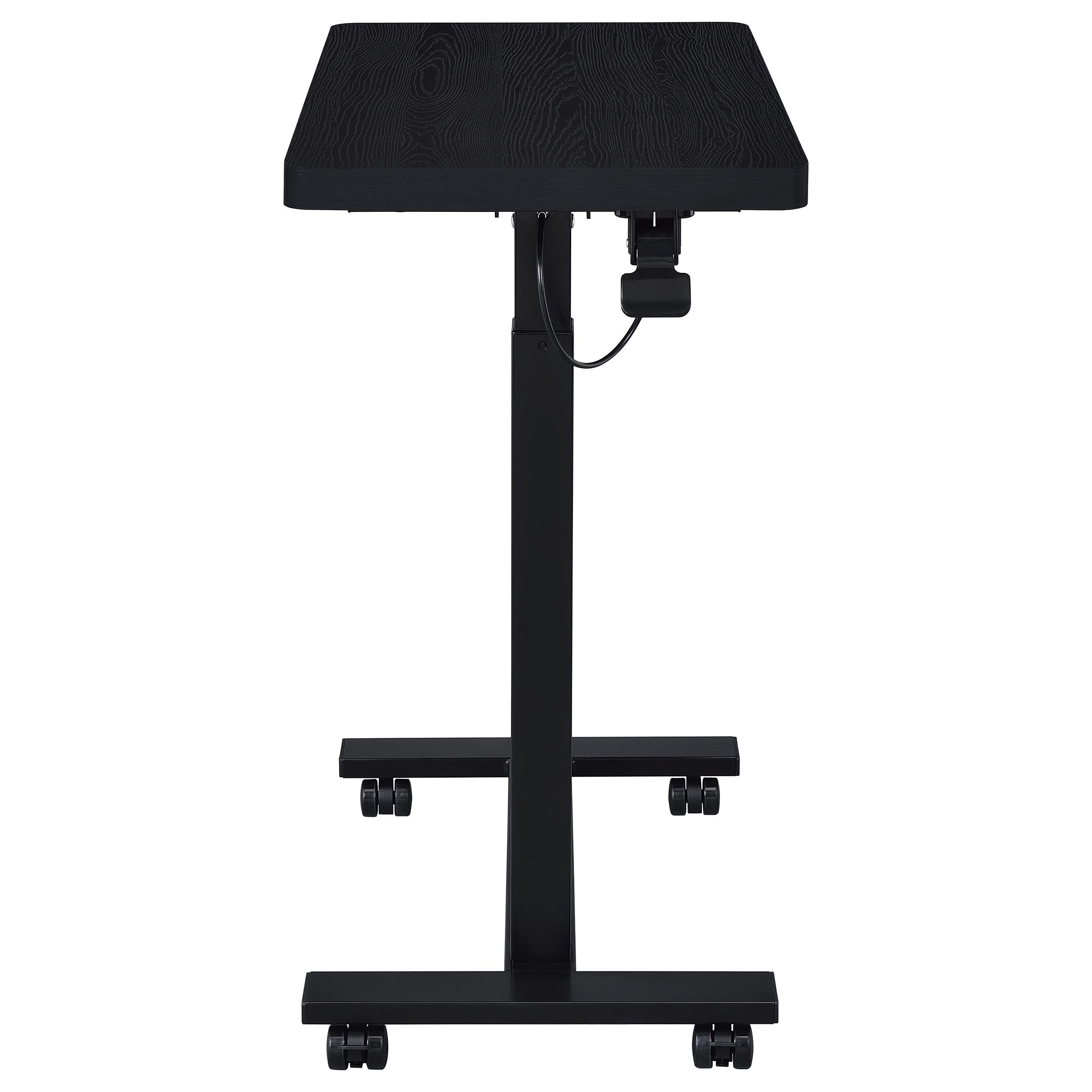 Westpark Pneumatic Adjustable C-shape Side Table With Casters Black