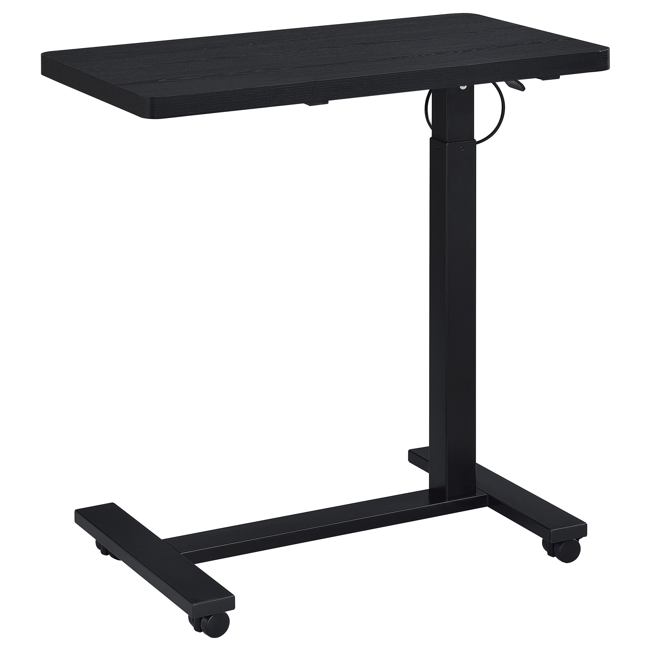 Westpark Pneumatic Adjustable C-shape Side Table With Casters Black