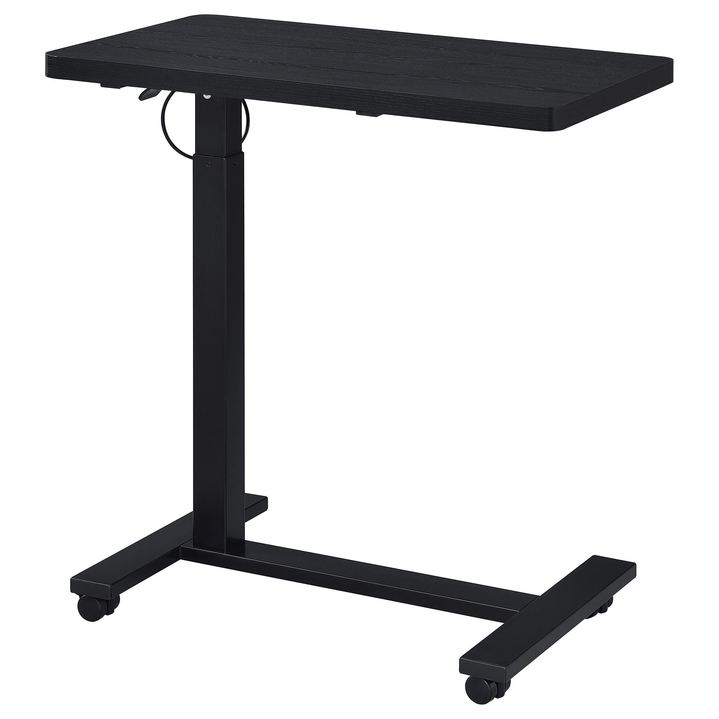 Westpark Pneumatic Adjustable C-shape Side Table With Casters Black