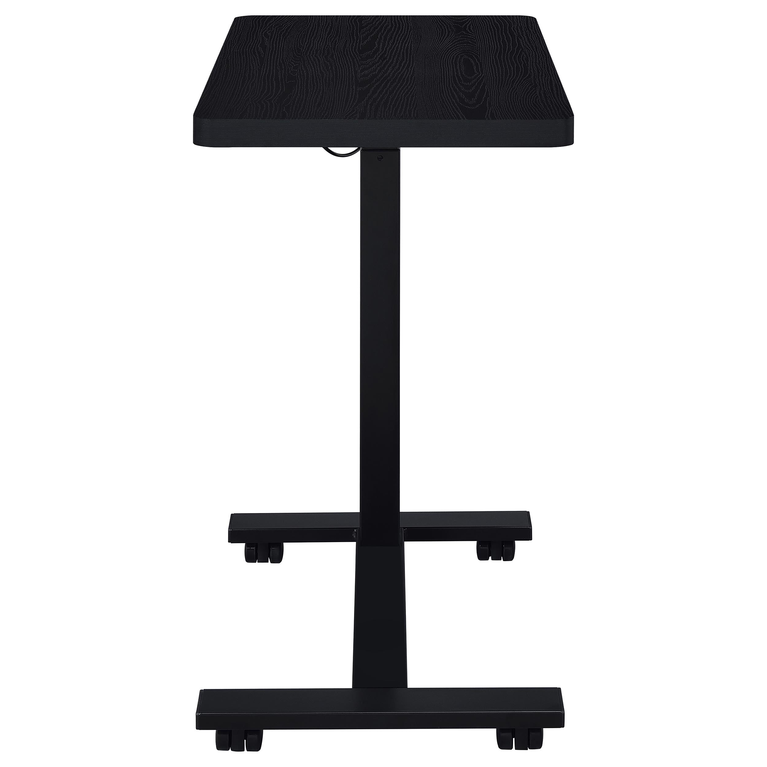 Westpark Pneumatic Adjustable C-shape Side Table With Casters Black