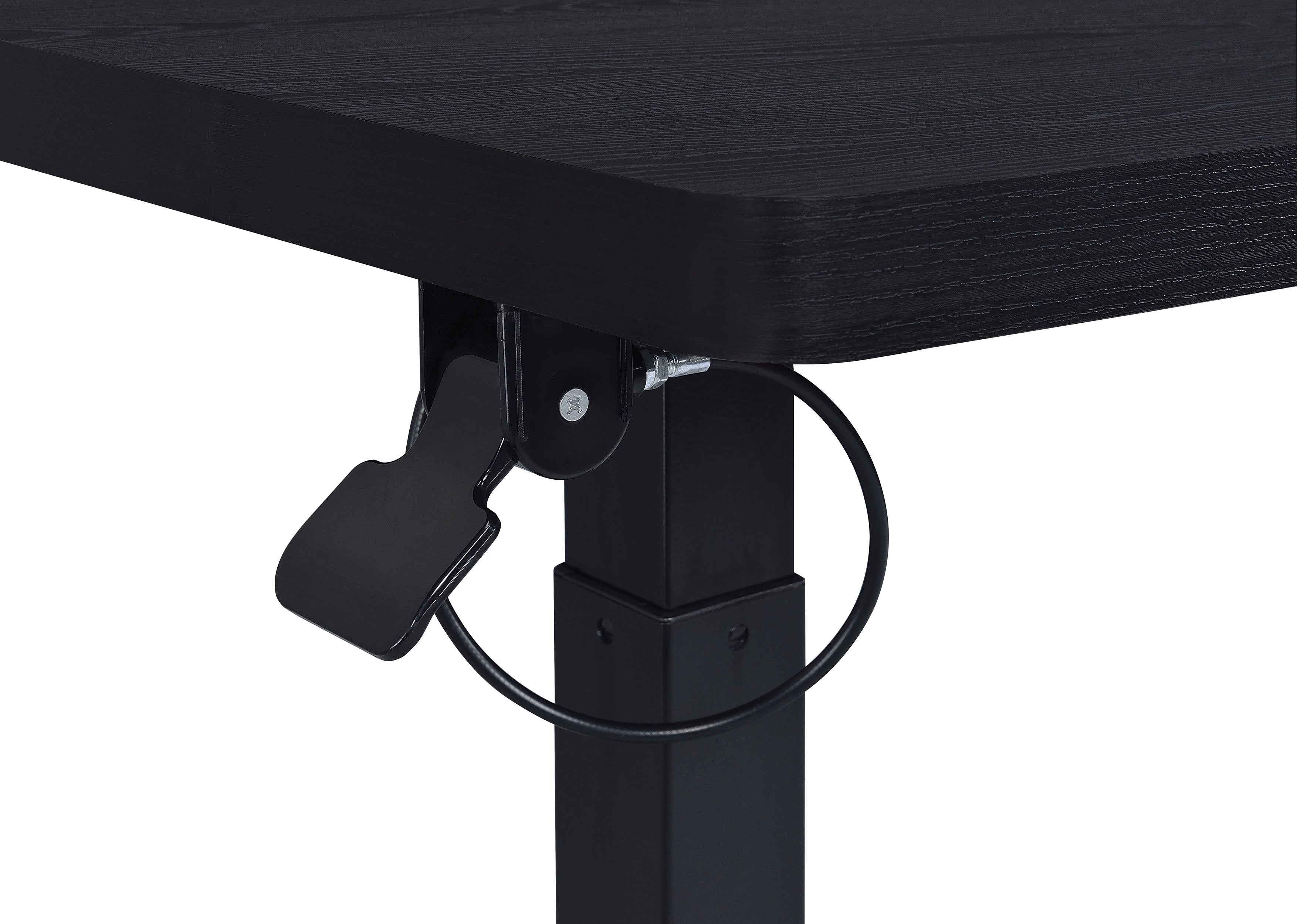 Westpark Pneumatic Adjustable C-shape Side Table With Casters Black