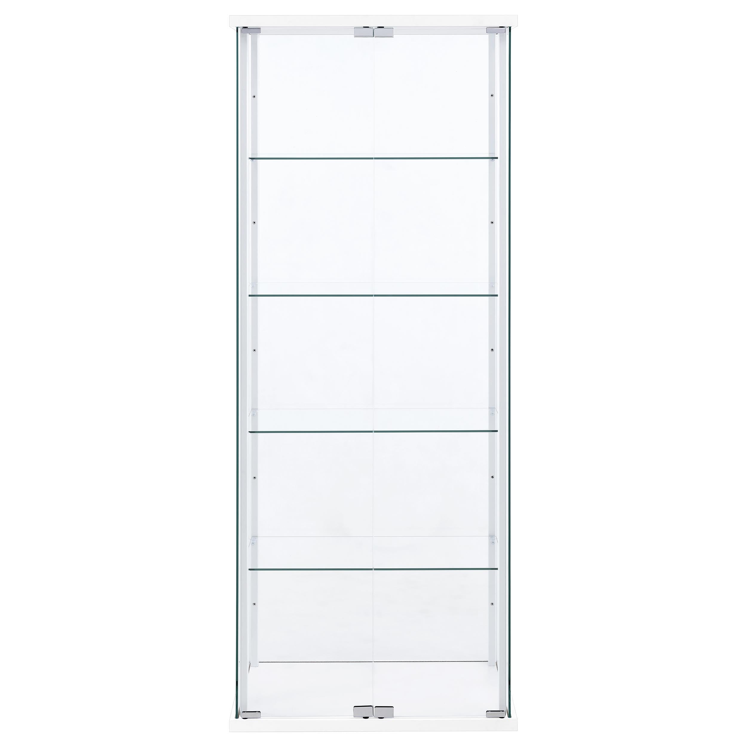 Delphinium 4-shelf Clear Glass Curio Display Cabinet White
