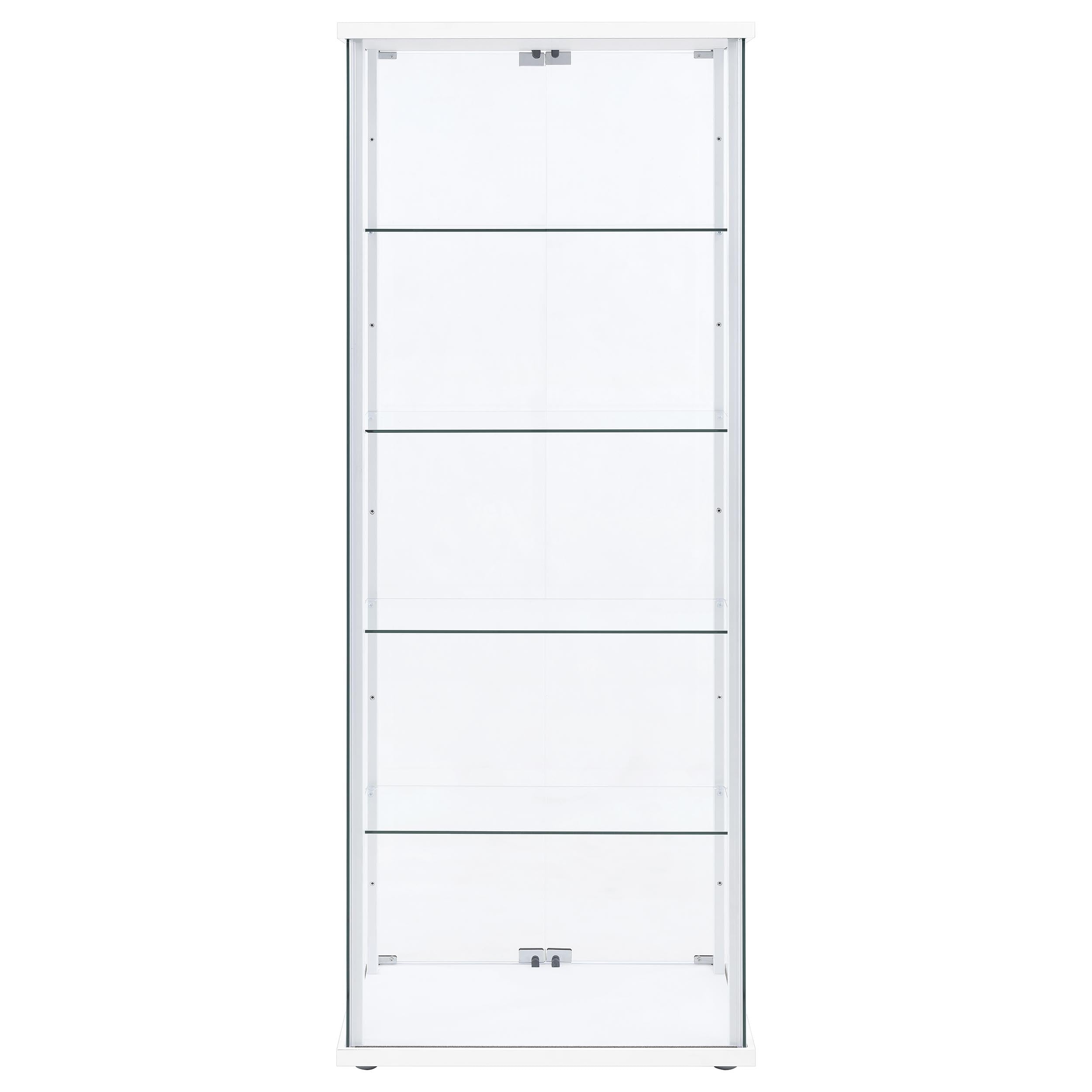 Delphinium 4-shelf Clear Glass Curio Display Cabinet White