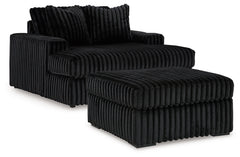 Midnight-Madness Oversized Chaise and Oversized Accent Ottoman