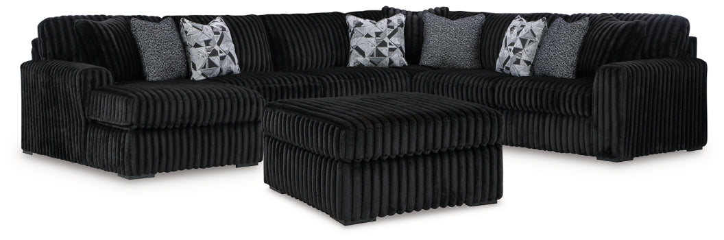 Midnight-Madness 4-Piece Sectional and Ottoman