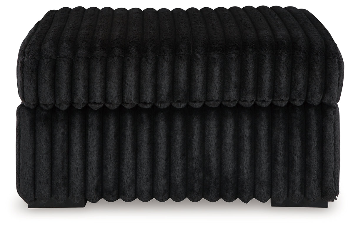 Midnight-Madness 2-Piece Sectional and Oversized Accent Ottoman