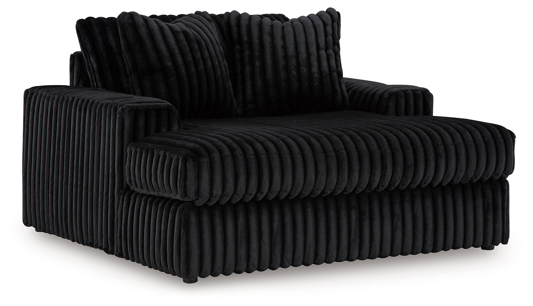 Midnight-Madness 3-Piece Sectional, Chaise and Oversized Accent Ottoman
