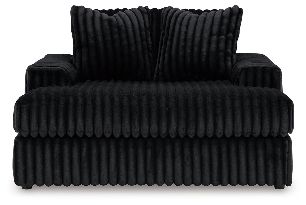 Midnight-Madness 4-Piece Sectional and Oversized Chaise