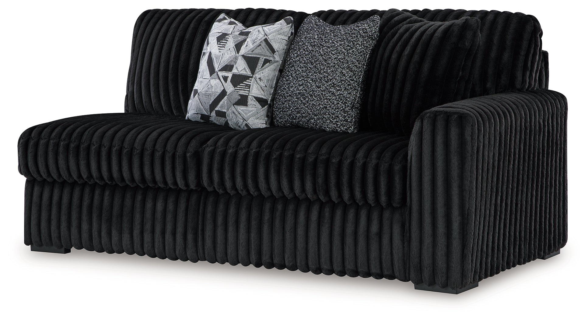 Midnight-Madness 3-Piece Sectional, Chaise and Oversized Accent Ottoman