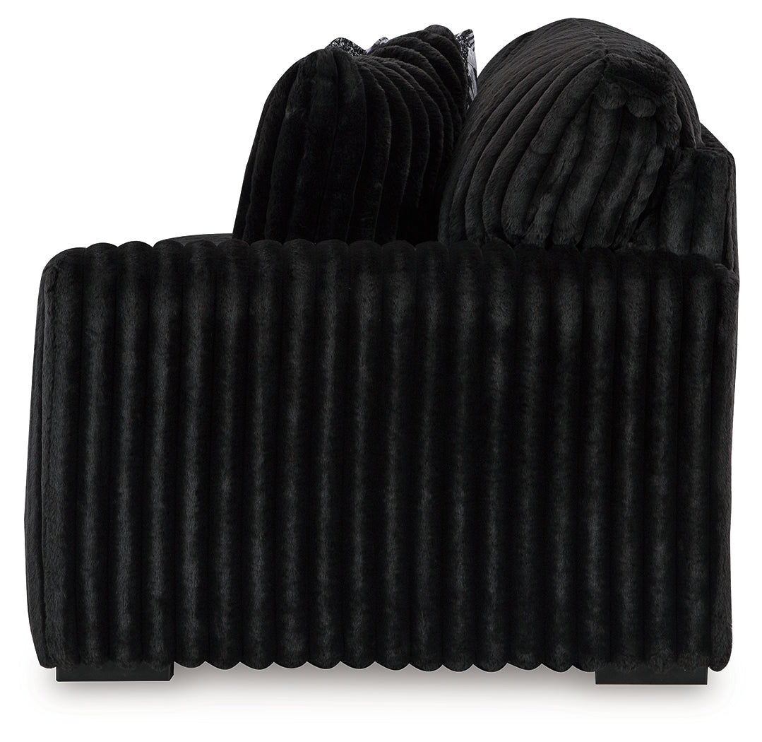 Midnight-Madness 3-Piece Sectional and Oversized Ottoman