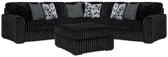 Midnight-Madness 3-Piece Sectional and Oversized Ottoman
