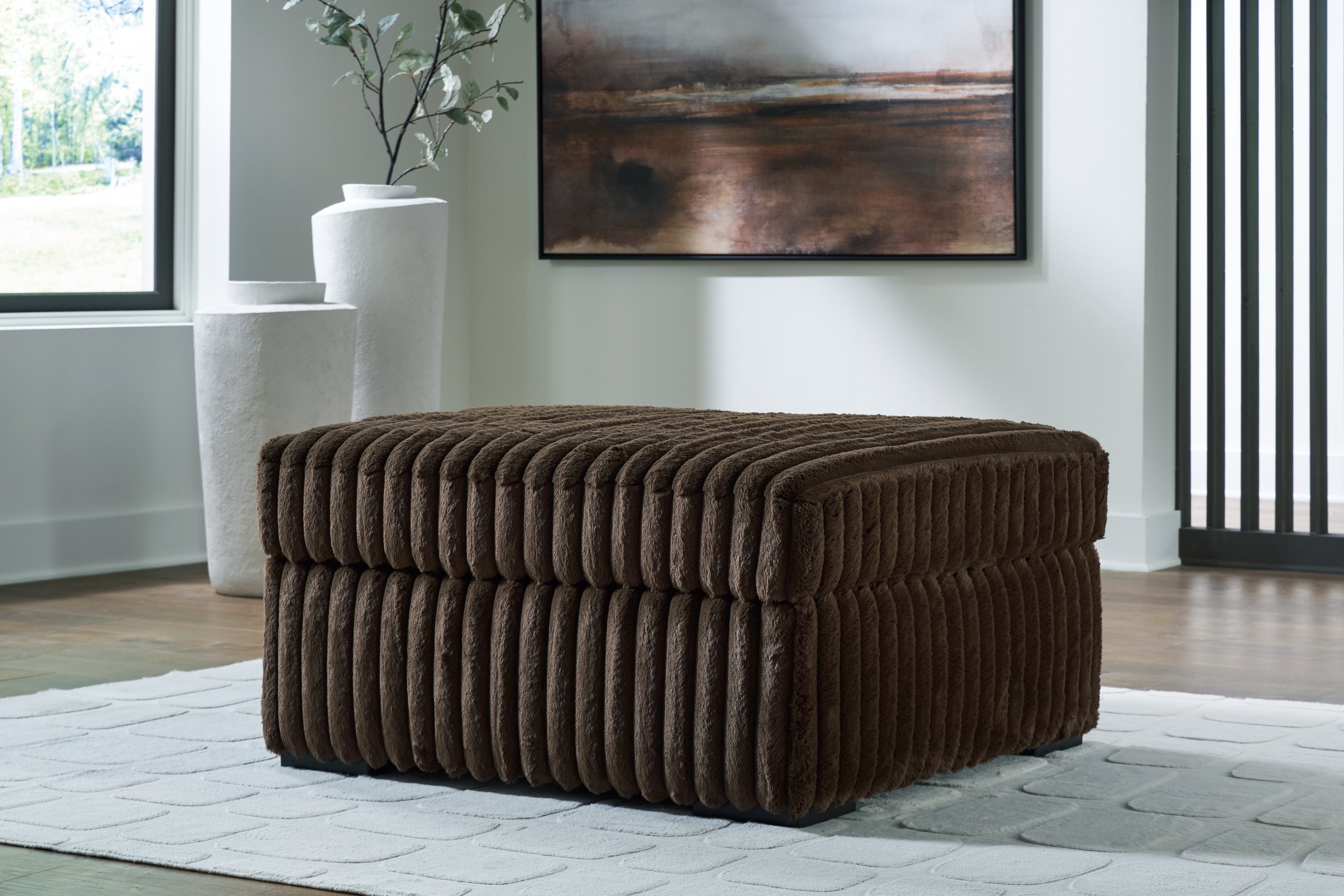Midnight-Madness 4-Piece Sectional and Oversized Accent Ottoman