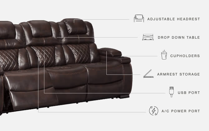 Warnerton Power Reclining Sofa and Loveseat