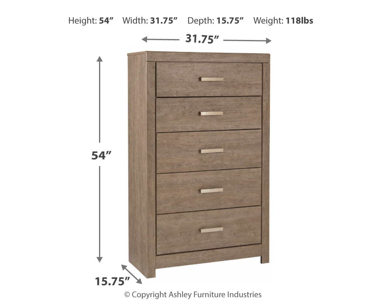 Culverbach Queen Panel Bed with Dresser and Mirror, Chest and 2 Nightstands