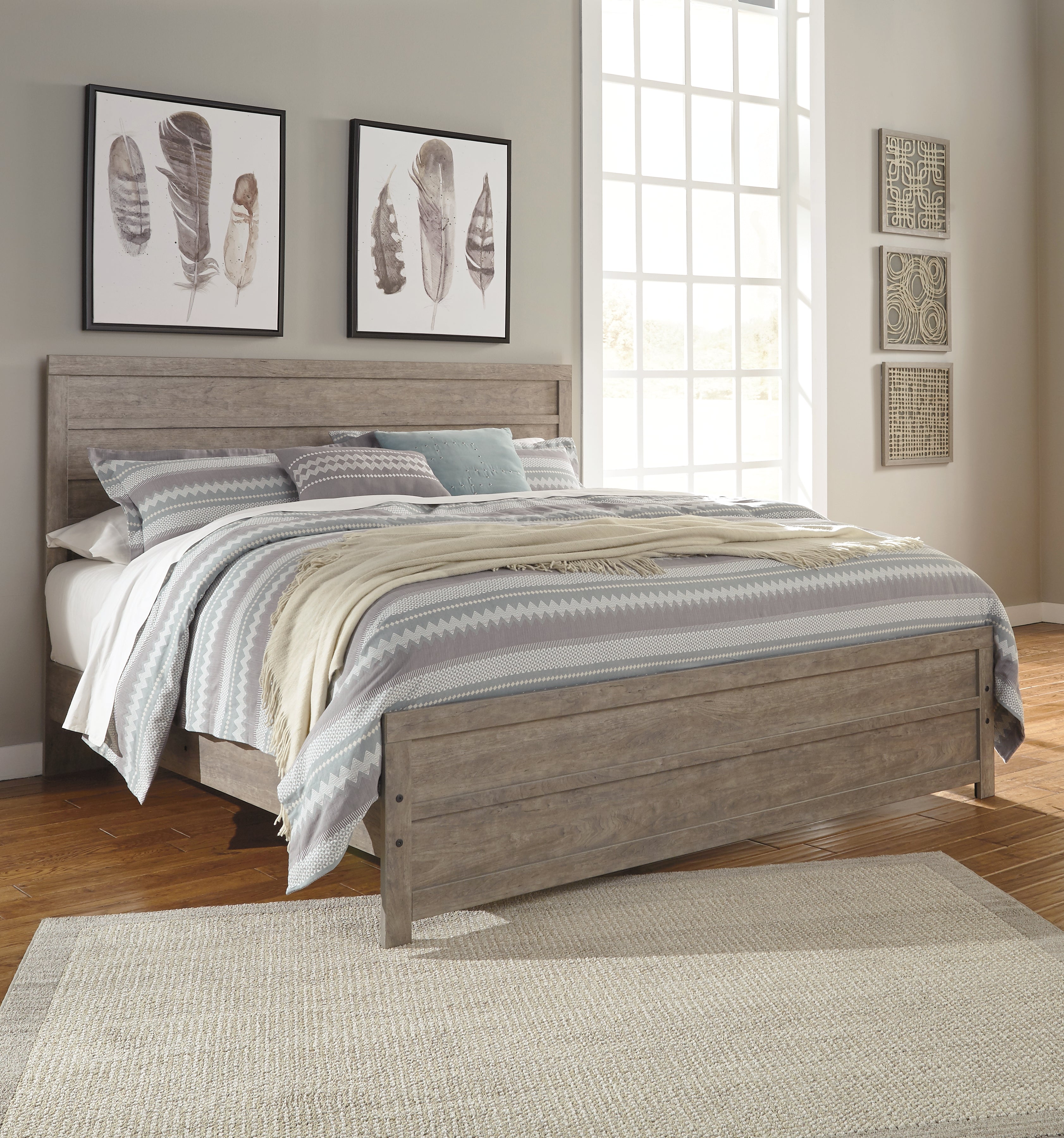 Culverbach King Panel Bed, Dresser, Mirror and Nightstand