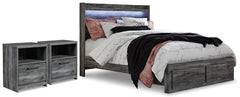 Baystorm Queen Panel Storage Bed and 2 Nightstands