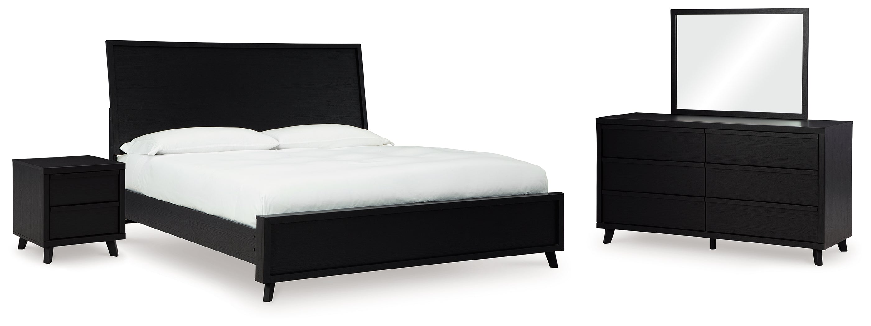 Danziar King Panel Bed, Dresser, Mirror and Nightstand