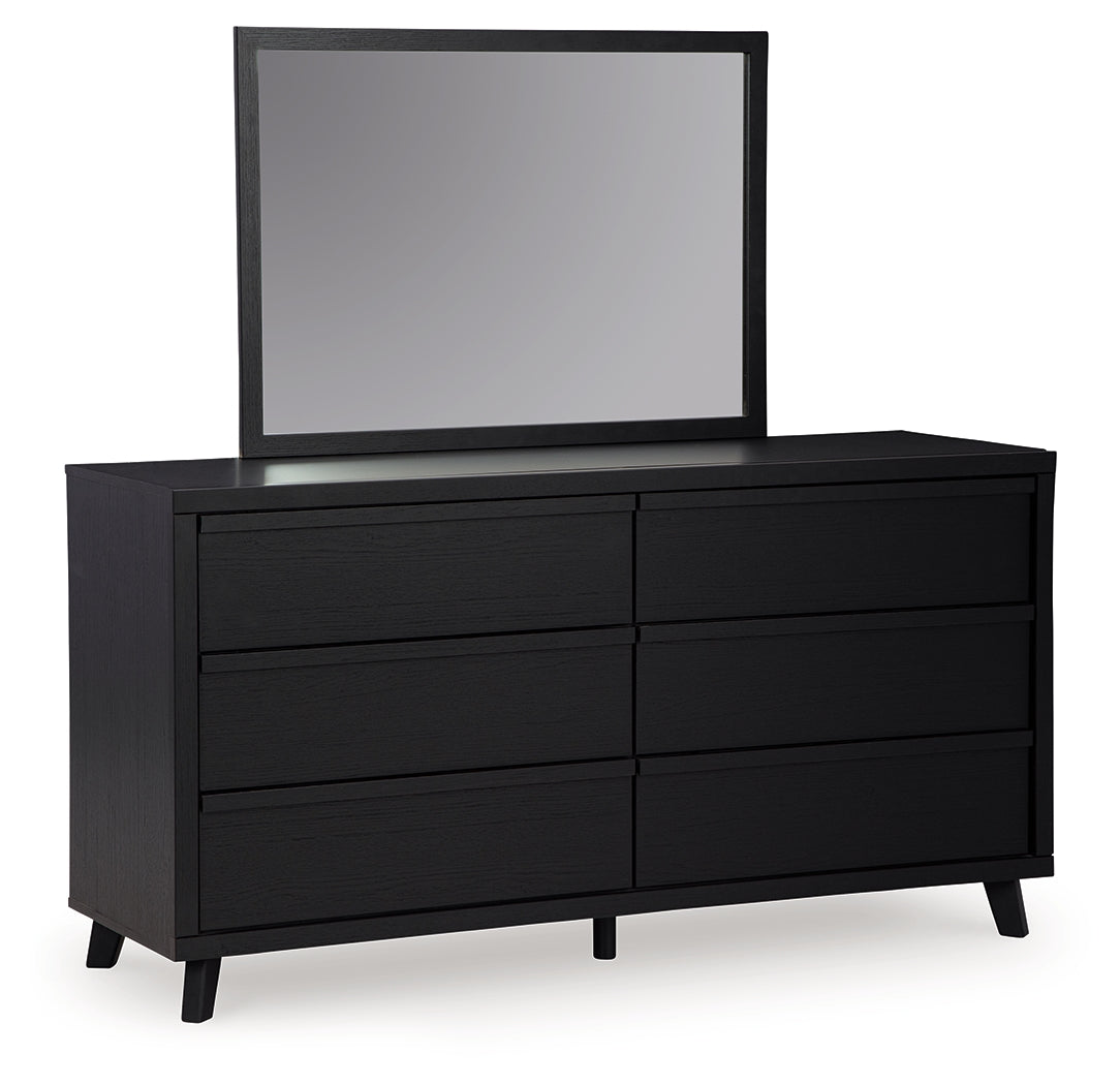 Danziar Full Panel Slat Bed, Dresser and Mirror