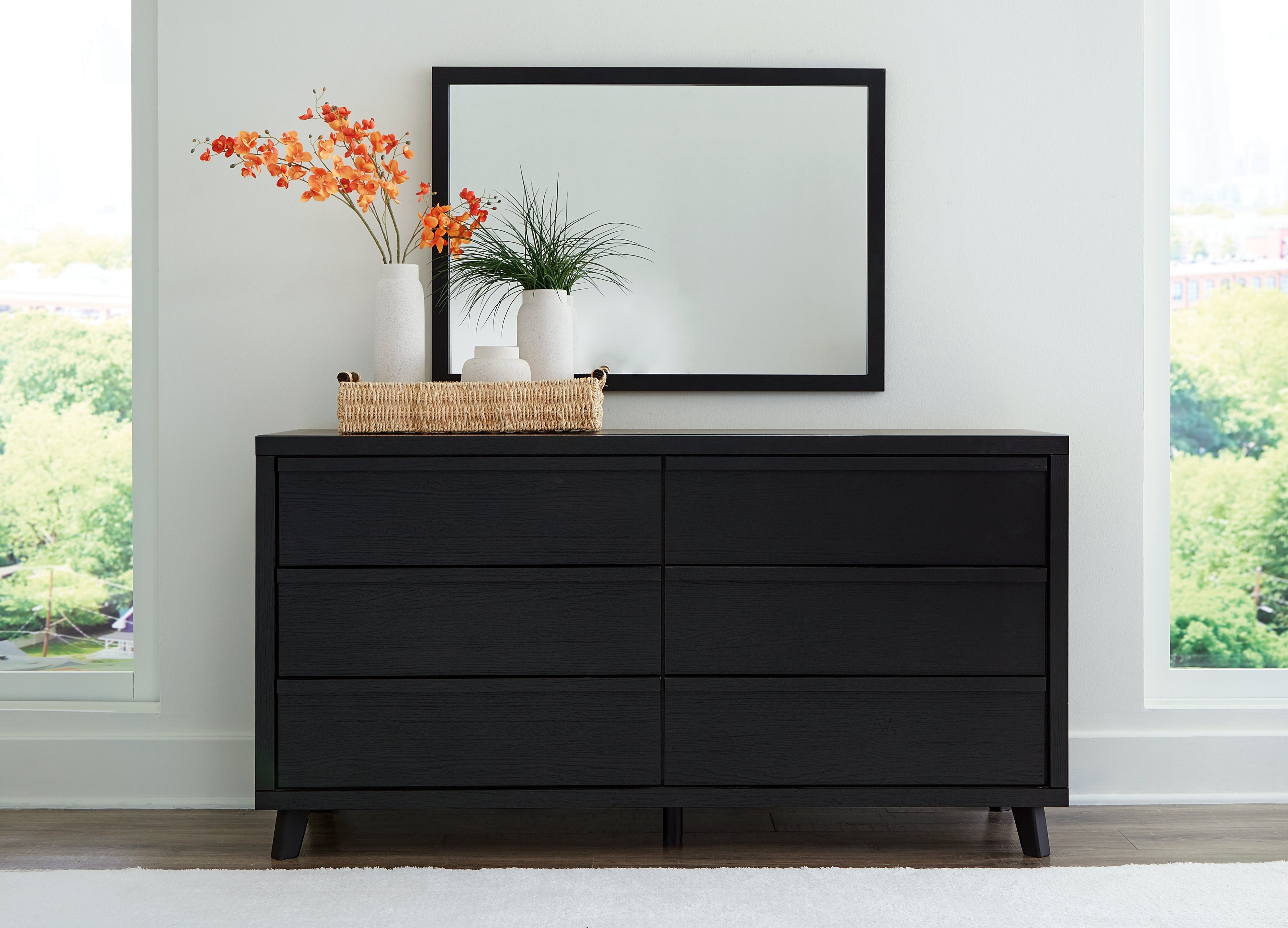 Danziar Queen Panel Platform Bed, Dresser and Mirror