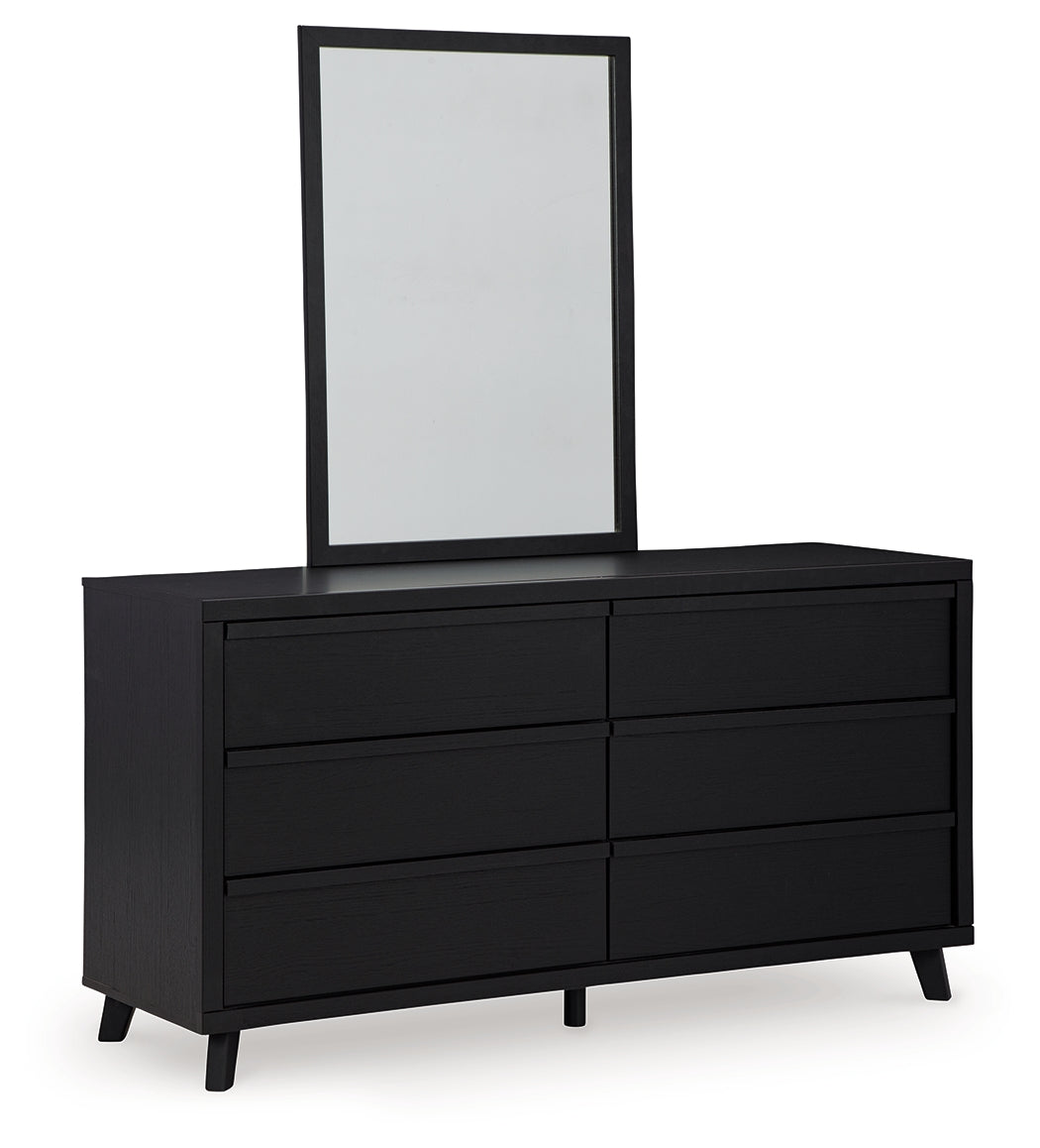 Danziar Full Panel Platform Bed, Dresser and Mirror