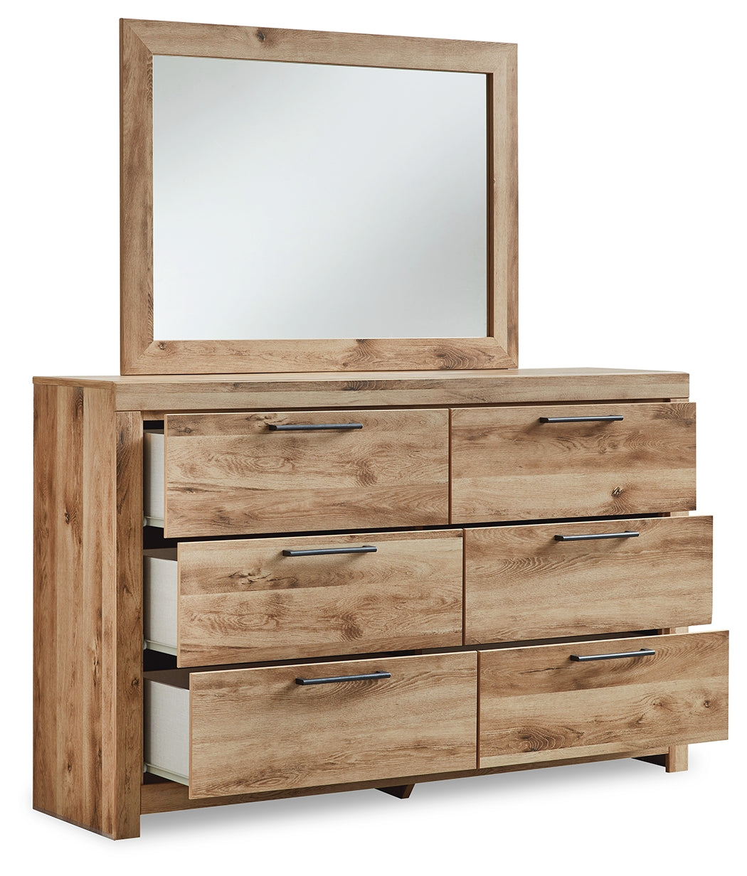 Hyanna Queen Panel Bed with Dresser, Mirror and 1 Nightstand