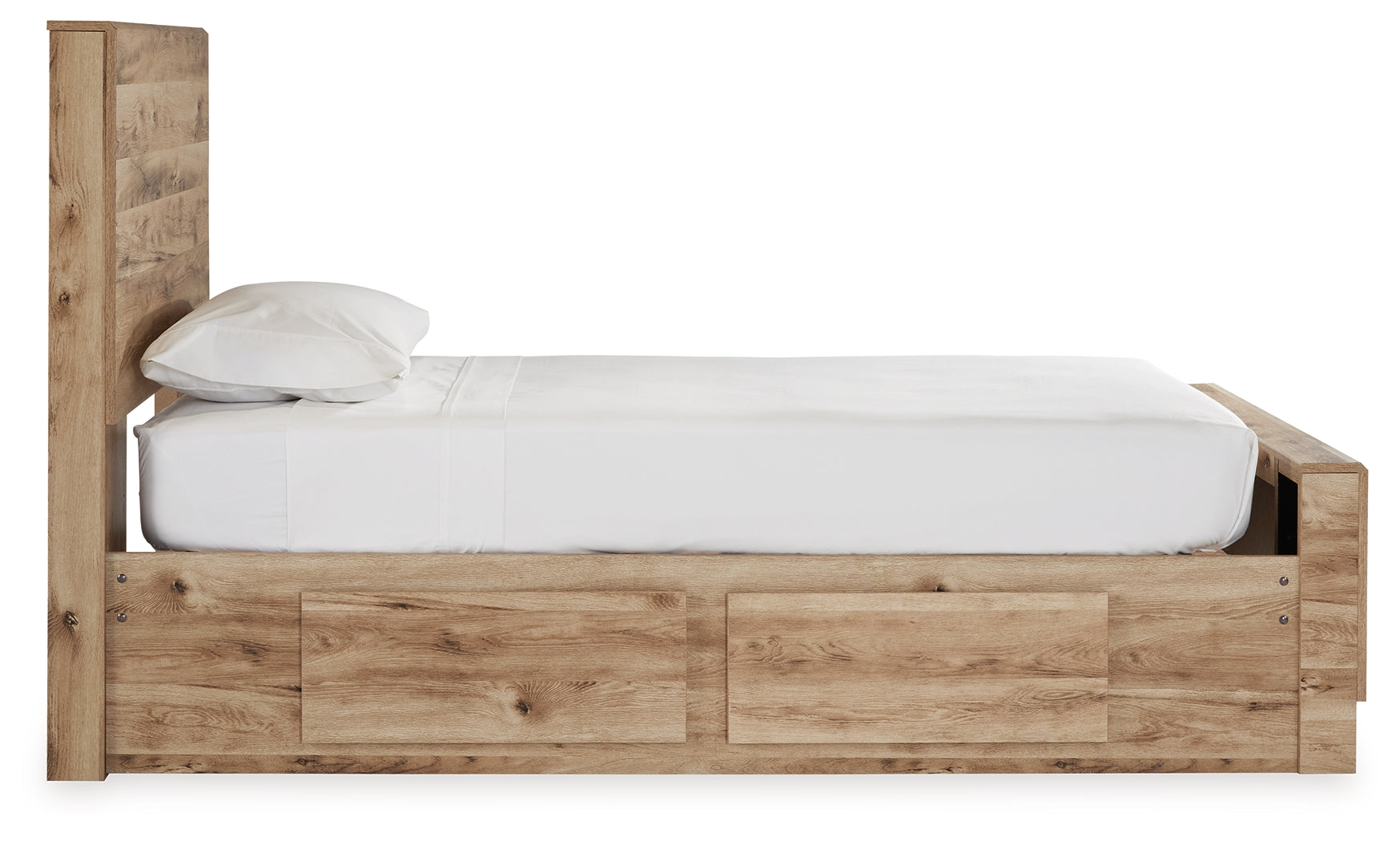 Hyanna Twin Panel Bed with 2 Side Storage, Dresser and Mirror