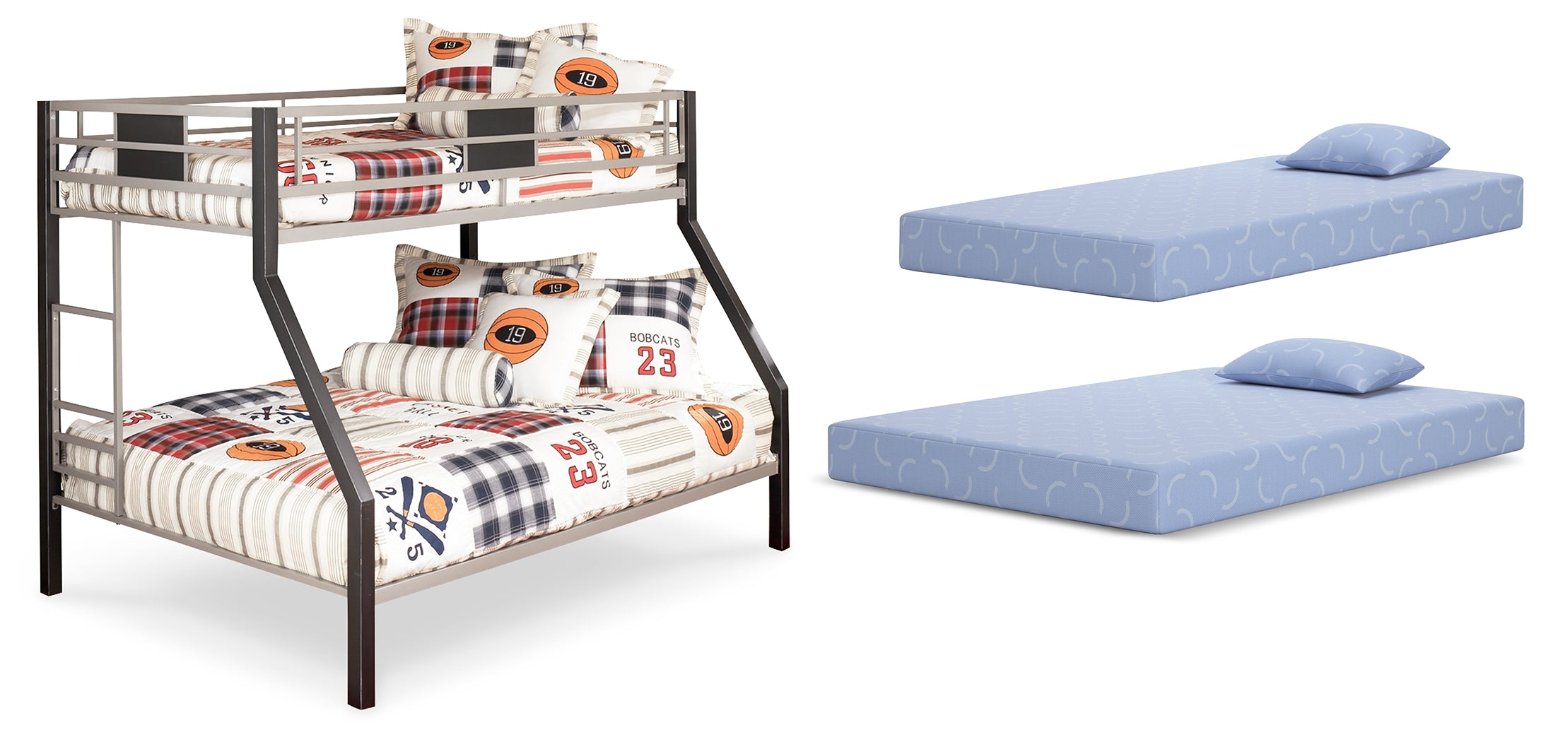 Dinsmore Twin over Full Bunk Bed with Mattresses