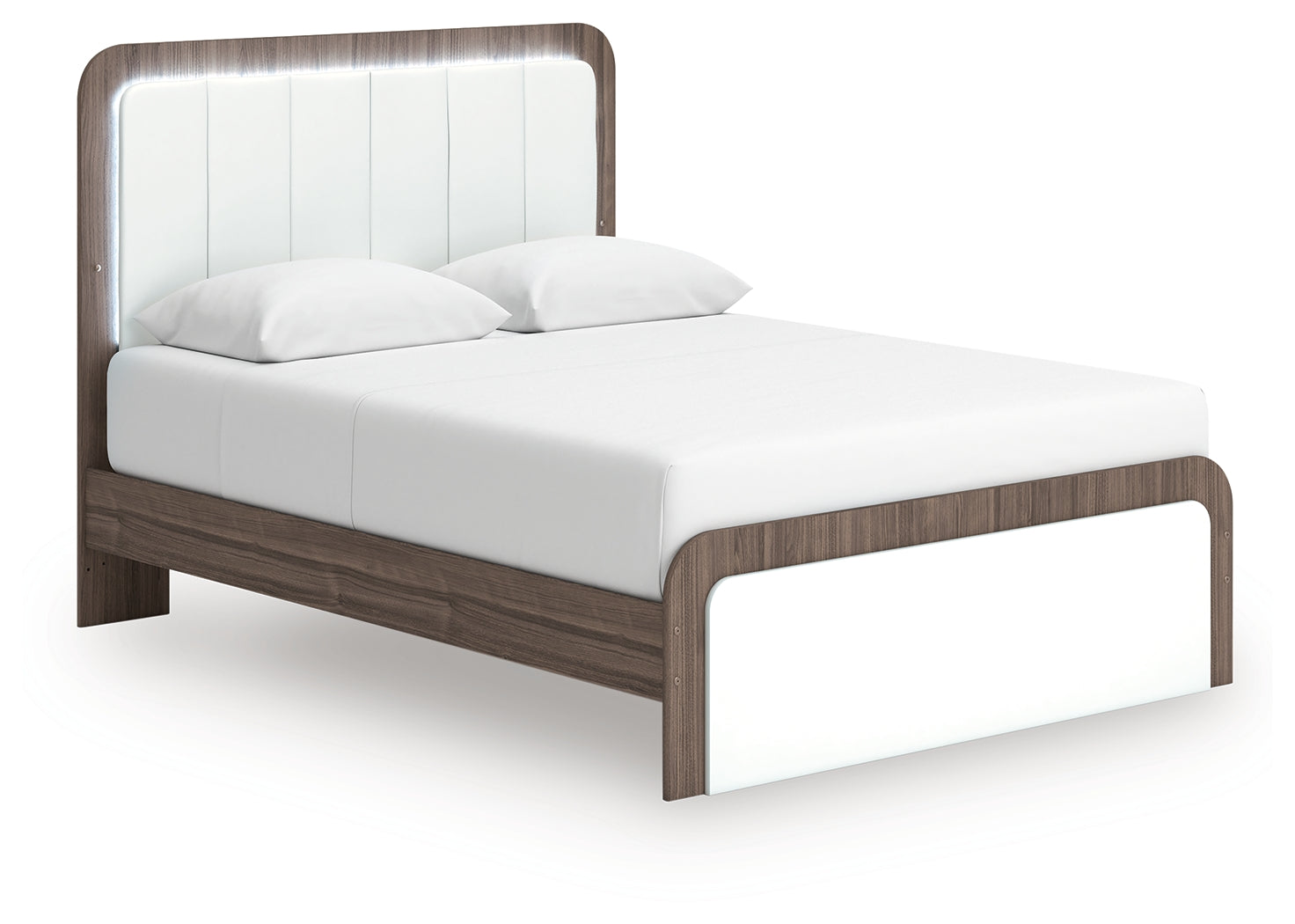 Kendanport Queen Upholstered Bed, Dresser and Nightstand