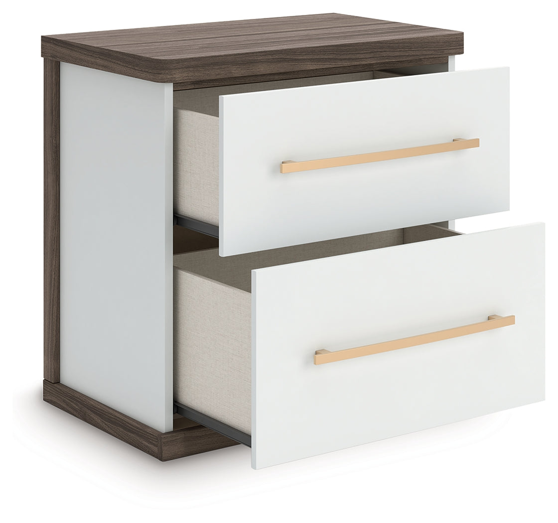 Kendanport Queen Upholstered Bed, Dresser and Nightstand