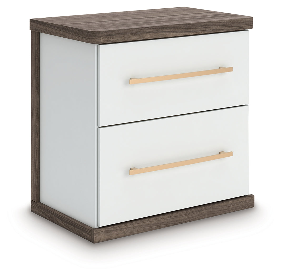 Kendanport Queen Upholstered Bed, Dresser and Nightstand